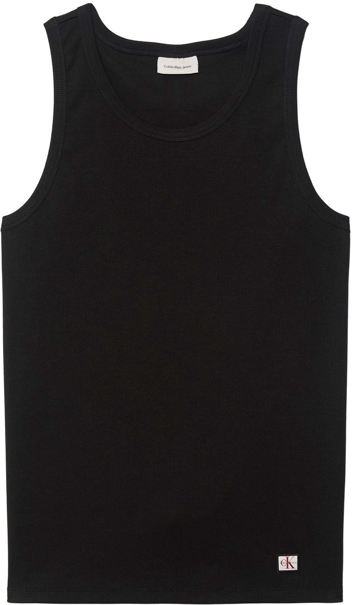 Ck Jeans Rib Tanktop 2X2 Rib Badge Tank T - Fashion Wear - Volwassen