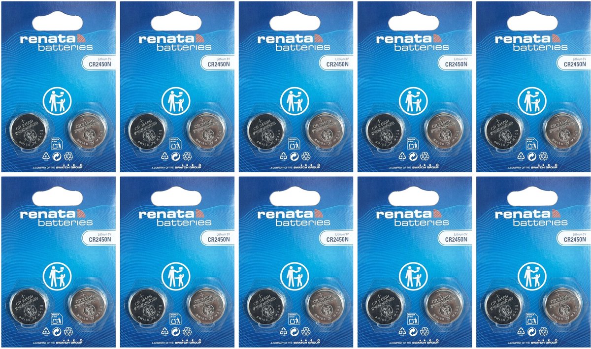 Renata - Knoopcel batterijen - CR2450N - Lithium - 3V - 2 stuks