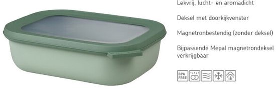 Mepal promoset cirqula rectangle 1000 ml 2-delig - nordic blue — afbeelding 5