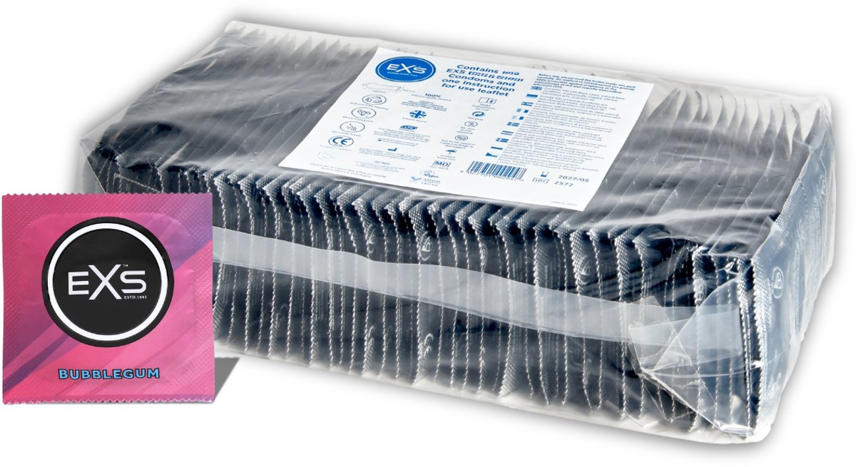 Exs Bubblegum - 100 condooms met Bubblegum smaak & geur