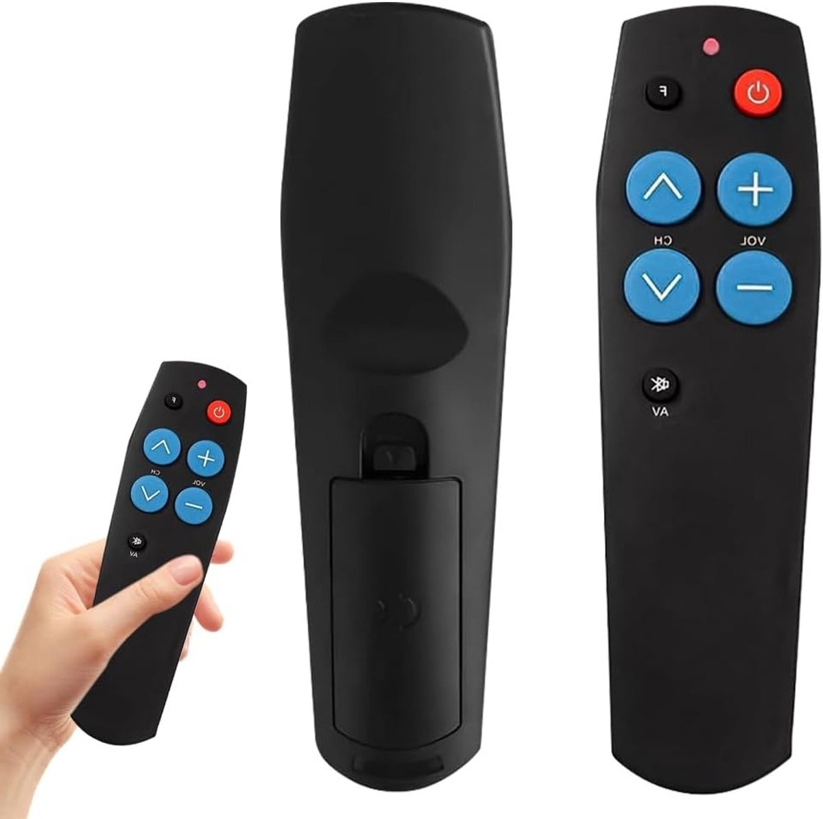 Gebruiksvriendelijke TV afstandsbediening met grote knoppen, ideaal voor ouderen, universele bediening, perfect als cadeau voor senioren en eenvoudig aan te passen