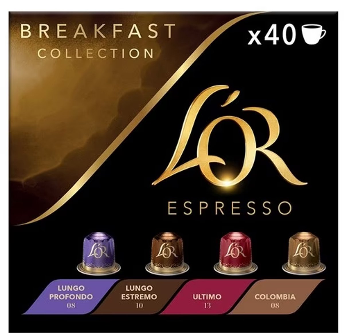 L'Or Espresso Breakfast Collection 40 Koffiecups (4x52g) 208g
