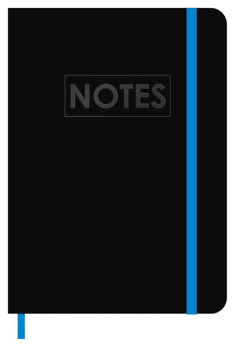 MGPcards - Notitieboekje/opschrijfboekje - gelinieerd - 80 pagina's - A5 formaat - Mini schrift met harde kaft - Zwart+Blauw