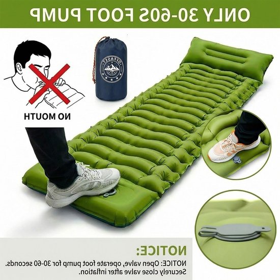 Ultralight Campingmat voor Volwassenen en Kinderen, Compact Opblaasbare Isolatiemat voor Buiten, Ideaal voor Hiking en Strandactiviteiten van Merkloos — afbeelding 5