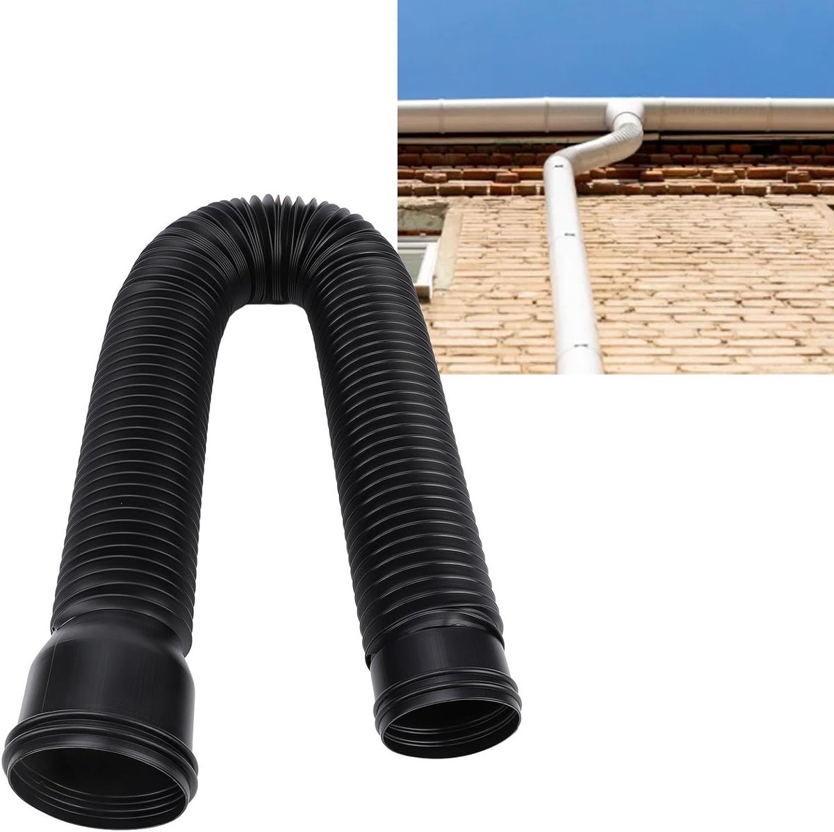 Flexibele Regenafvoer Verlengingen voor Buiten, Uitbreidbare Onderdakafvoer en Verbindingsstukken van 50 tot 150 cm voor Efficiënte Waterafvoer