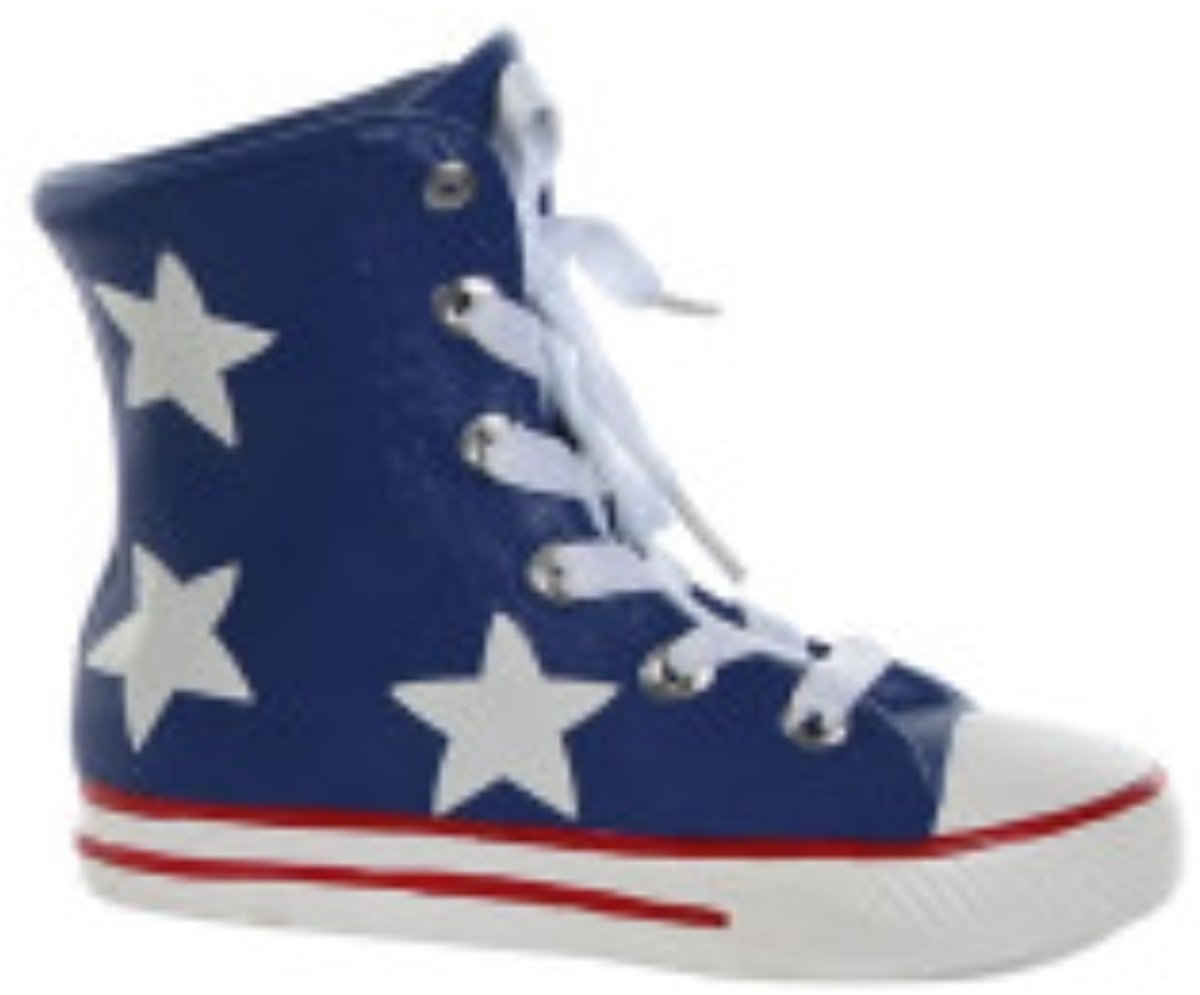 Blauwe hoge sneaker spaarpot - Item Int.