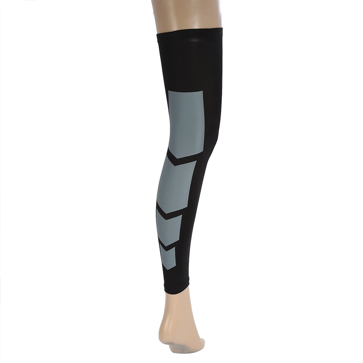 Elastische beencompressiebrace met lange mouwen voor kuitondersteuning, geschikt voor mannen en vrouwen (zwart, maat L)