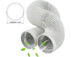 Afvoerslang Airco Ø125mm 6 Meter – Flexibele Ventilatie Slang – Voor Mobiele Airco, Afzuiging & Luchtafvoer