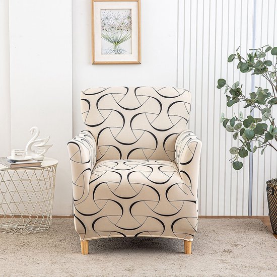 Stoelhoes – Elastische stoelhoes – Geschikt voor fauteuils/relaxstoelen – Afneembare stoelhoes – Elastische bankhoes met armleuningen – Hoes voor banket-/leesfauteuils – Geschikt voor bureaustoelen, eetkamerstoelen, kaptafelstoelen en keukenstoelen