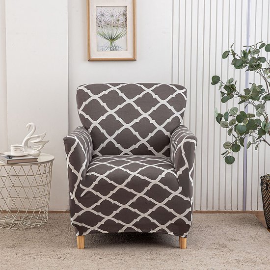 Stoelhoes – Elastische stoelhoes – Geschikt voor fauteuils/relaxstoelen – Afneembare stoelhoes – Elastische bankhoes met armleuningen – Hoes voor banket-/leesfauteuils – Geschikt voor bureaustoelen, eetkamerstoelen, kaptafelstoelen en keukenstoelen