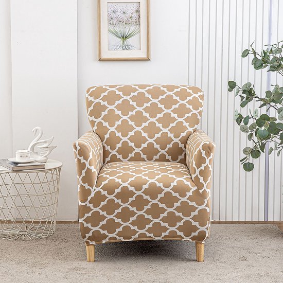 Stoelhoes – Elastische stoelhoes – Geschikt voor fauteuils/relaxstoelen – Afneembare stoelhoes – Elastische bankhoes met armleuningen – Hoes voor banket-/leesfauteuils – Geschikt voor bureaustoelen, eetkamerstoelen, kaptafelstoelen en keukenstoelen