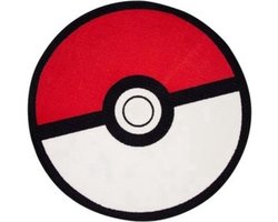Pokemon - Vloerkleed - Rond - 80x80 cm - Rood/Wit