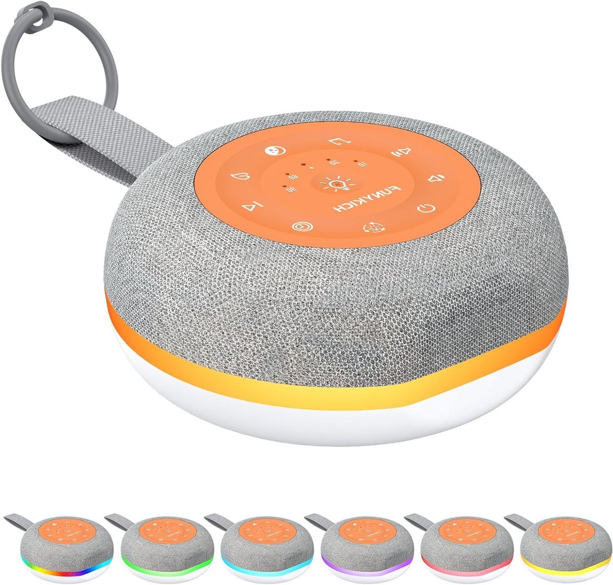 Witte Ruis Machine voor Baby's met Draadloze Speaker, 30 Rustgevende Geluiden en 7 Nachtlampjes