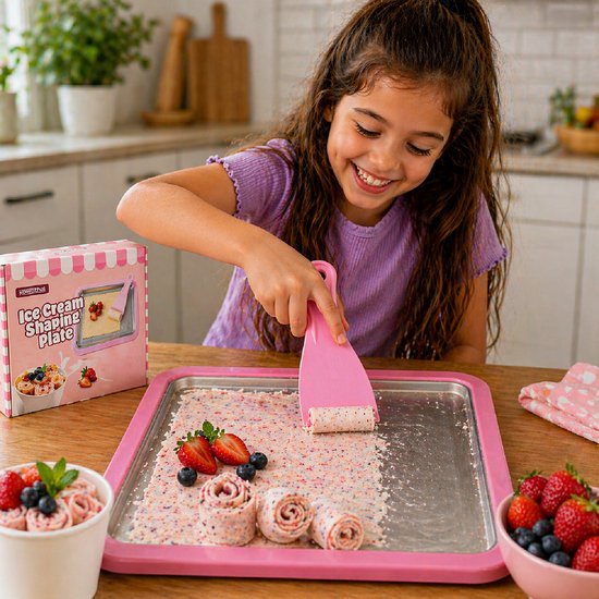 Rolled Ice Cream Maker - Zelf IJs Maken - Incl. 2 Spatels en
