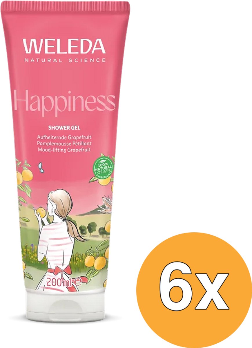 6x Weleda Aroma Shower Happiness Douchegel (200 ml)