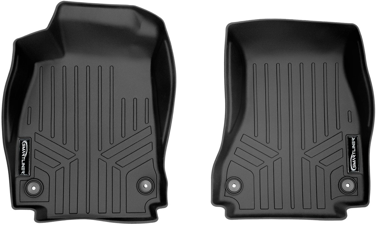Smartliner 3D Vloermatten Voorrij Audi A4 S4 Sedan A4 Allroad 2015-2024 Zwart Op Maat Gemaakt Alle Seizoenen Bescherming Antislip Duurzaam Polyethyleen Verhoogde Randen