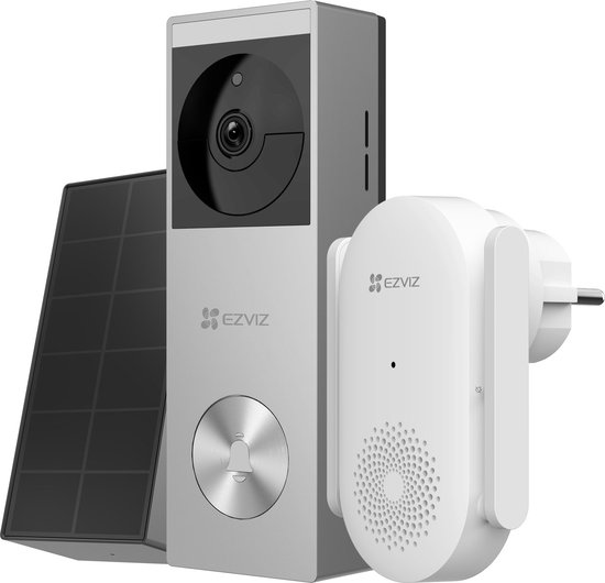 EZVIZ HP3 Pro Video Deurbel - 2K - Zonnepaneel - 32GB eMMC