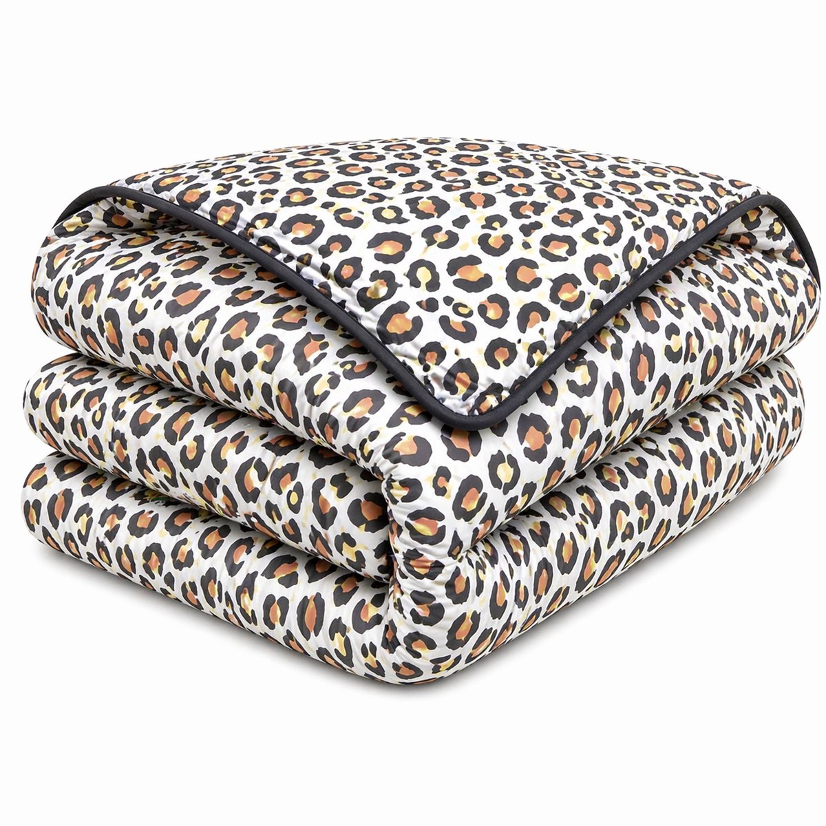 SlaapVaak SlaapSnel Dekbed - Panter Print Dekbed - Dekbed zonder Overtrek - All Year Dekbed - Hoesloos Dekbed - Anti-Allergisch - Wasbaar - Litsjumeaux - 240x220 cm - Grijs/Bruin