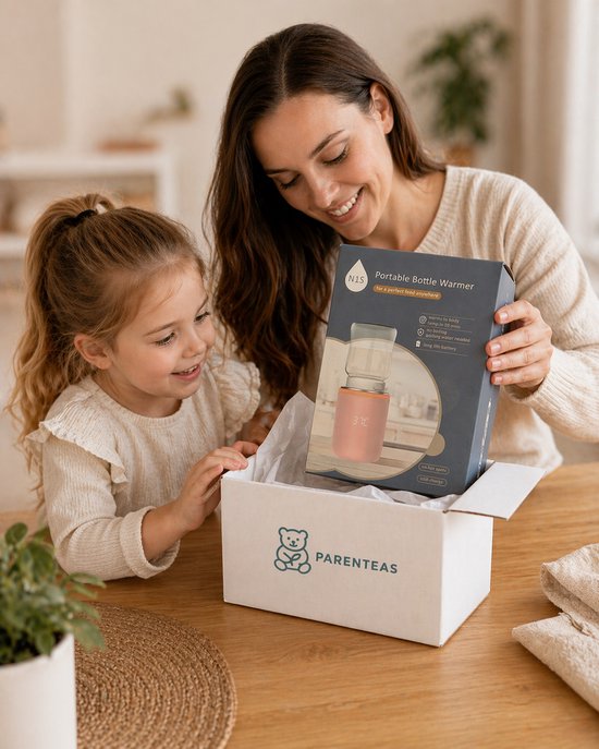 Parenteas Flessenverwarmer PRO Roze - Flessenwarmer - Onderweg - Draadloos - Draagbaar - Oplaadbare - USB - Baby Flessen - 4 Temperatuurniveaus - USB-C - Inclusief Adapters - Nachtgebruik - Roze Verwarmer van Merkloos — afbeelding 4