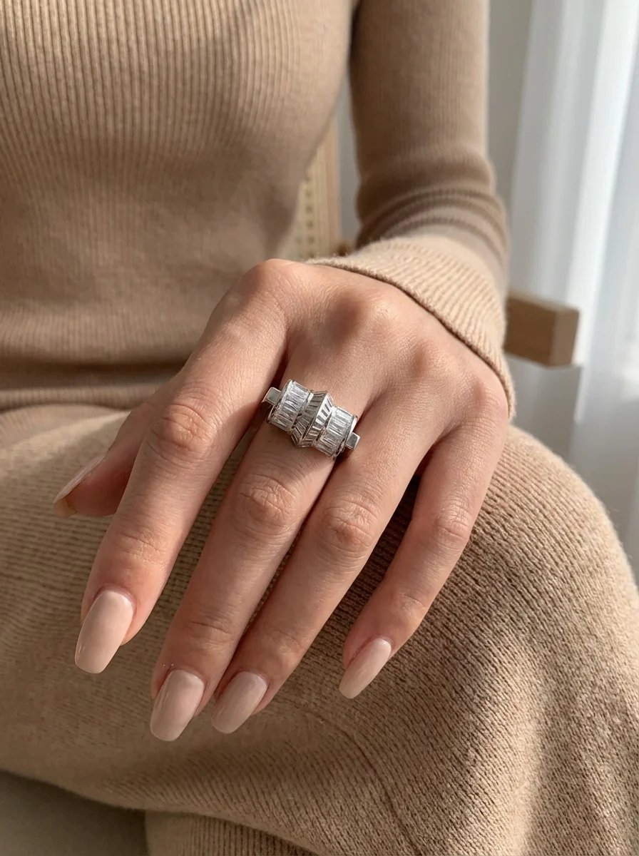 Dorvina Verstelbaar Vintage Dames Ring 316L Staal Ring Zilverkleurig Zirkonia Silindir Model