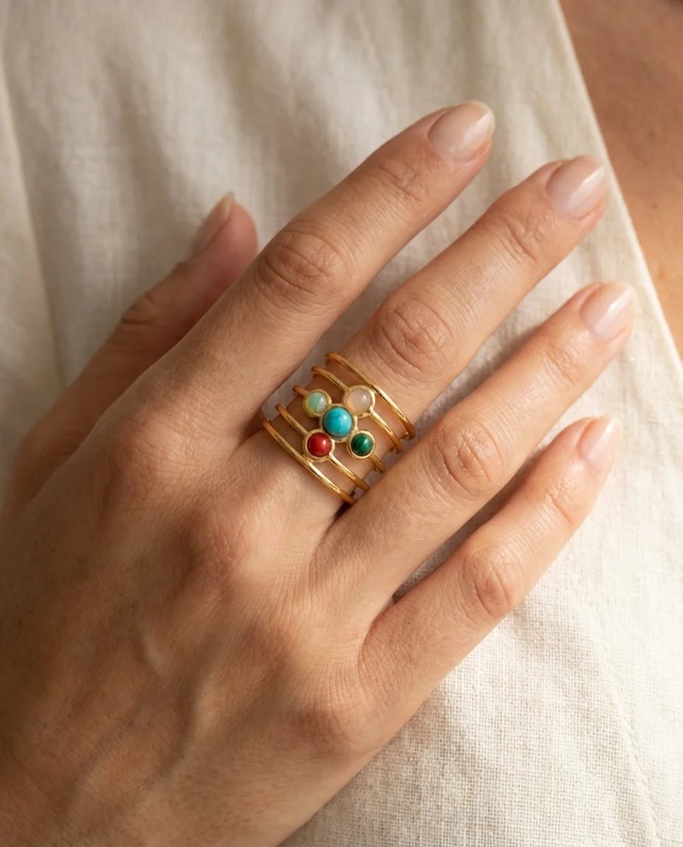 Dorvina 316L Staal Verkleurt Niet Sieraad Goudkleurig Gekleurde Ring Design Verstelbaar Dames Ring