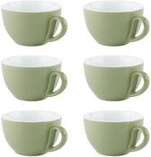 APS 6 Cappuccinokoppen - Kopje - Groen - Ø 10,5 cm - 300 ml - Vaatwasserbestendig - Breukvast
