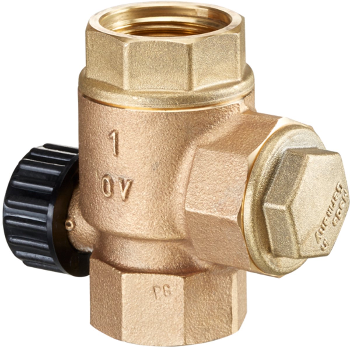 OVENTROP Afsluiter SVU DN 25, 3 x G 1 IG, PN 10, roodkoper, 1071008