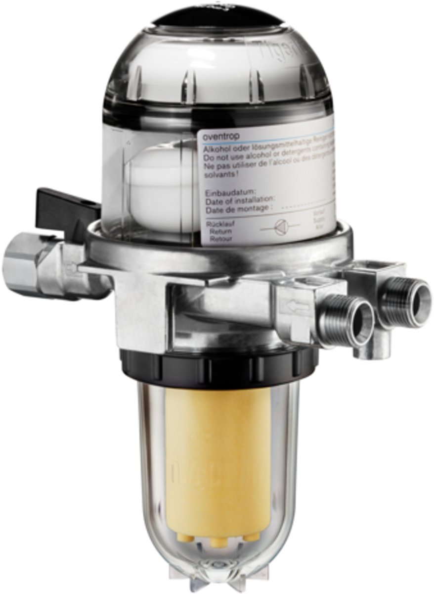 OVENTROP Combinatie stookoliefilter en stookolieontluchter Toc-Duo-3 DN 10, tankzijde G 3/8 IG, branderzijde G 1/4 IG, met filterelement van gesinterd kunststof 50-75 mym, 2142700