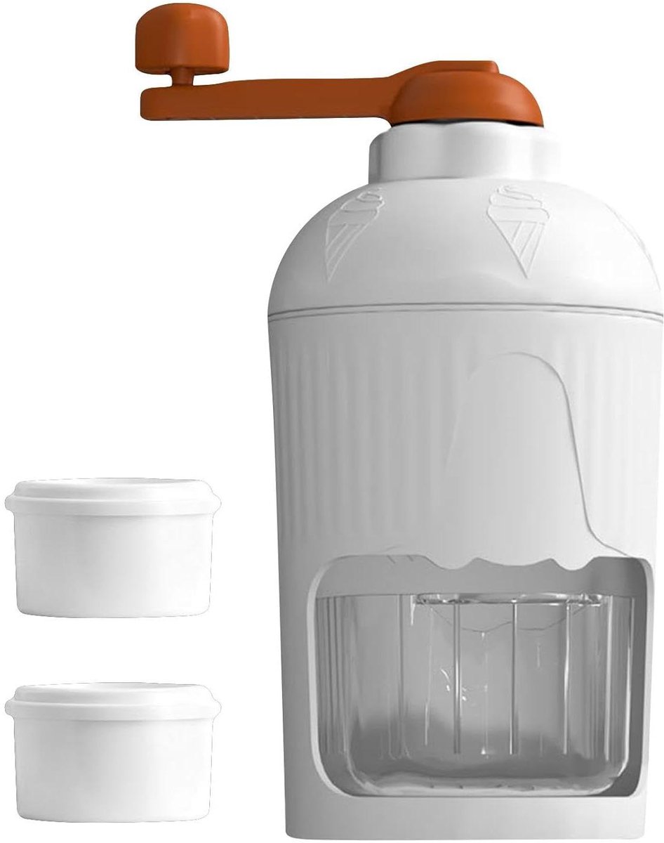 Handmatige ijsmachine - Crushed ice maker - Dranken bereiden - Scherpe messen - 11 x 21 cm - Wit