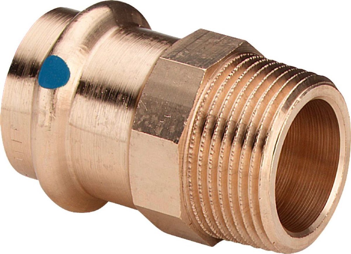 Viega Sanpress LF-overgangsstuk, d 42mm, R 11/2 roodkoper of siliciumbrons Model 2211LF, 430993