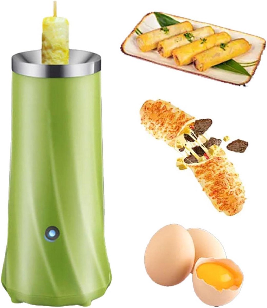 Automatische Eierbakker - Worstrol Maker - Ontbijt Bereiden - Antiaanbaklaag - 20 cm - Groen