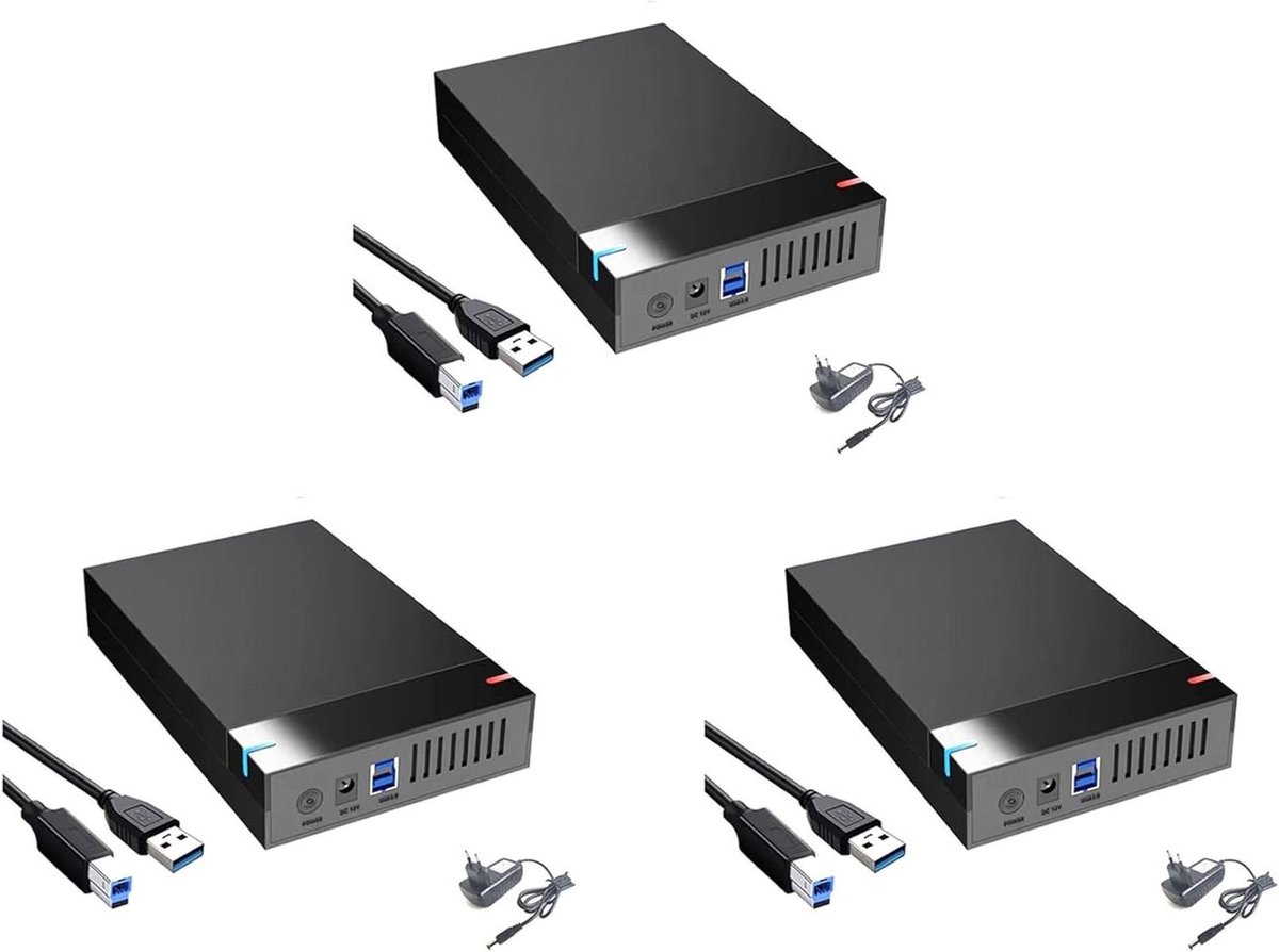 Externe Harde Schijf Behuizing - HDD Box - Gegevens Opslag - Gereedschapsloze Installatie - 3.5 Inch - Zwart