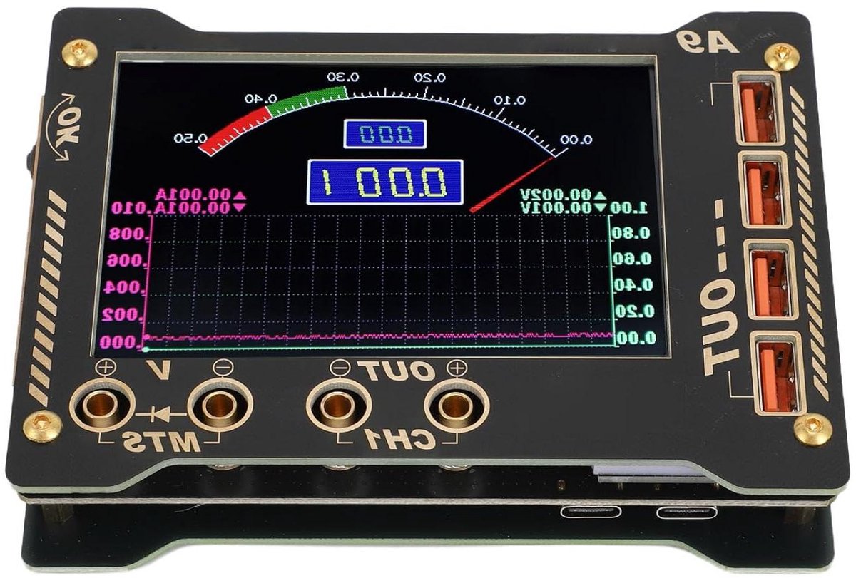 Digitale Spanningsmeter - Stroomtester Curve - Nauwkeurig Meten - Snelle Diodescan - 4 Inch Scherm - Zwart