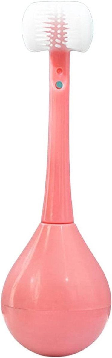 Baby tandenborstel - Peuter borstel - Mondverzorging kind - Driezijdige reiniging - 11cm lengte - Roze