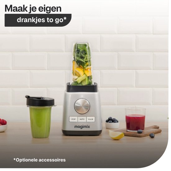 Magimix Power Blender - Smoothie Maker 1,8 Liter - Ice Crusher - Mat Chroom