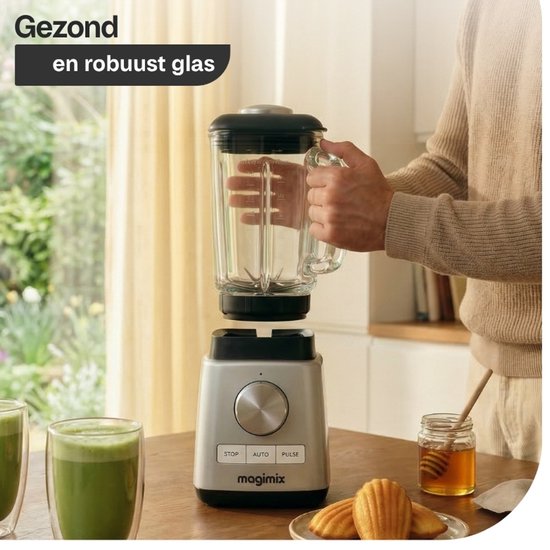 Magimix Power Blender - Smoothie Maker 1,8 Liter - Ice Crusher - Mat Chroom
