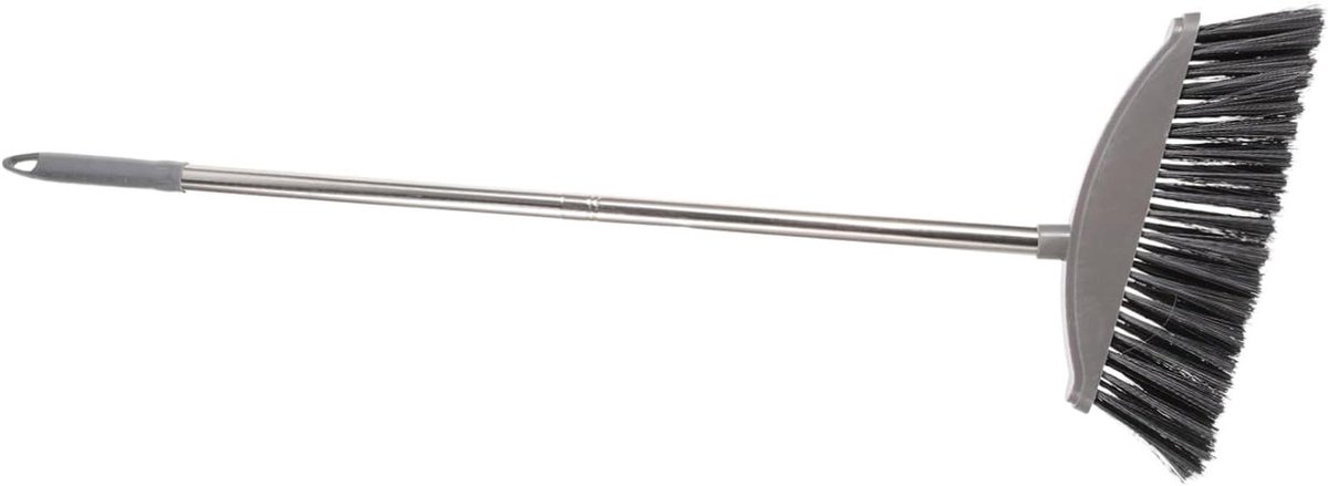 Huishoudbezem Roestvrijstaal - Vloerveger Handig - Efficiënt Huis Reinigen - Ruimtebesparend Ontwerp - 87 cm Lengte - Donkergrijs