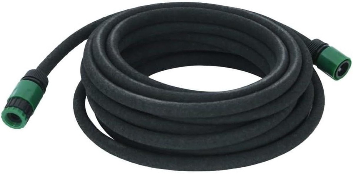 Tuinslang - Watergeefslang Rubber - Gazon Irrigatie - Gelijkmatige Waterafgifte - 10 Meter - Zwart