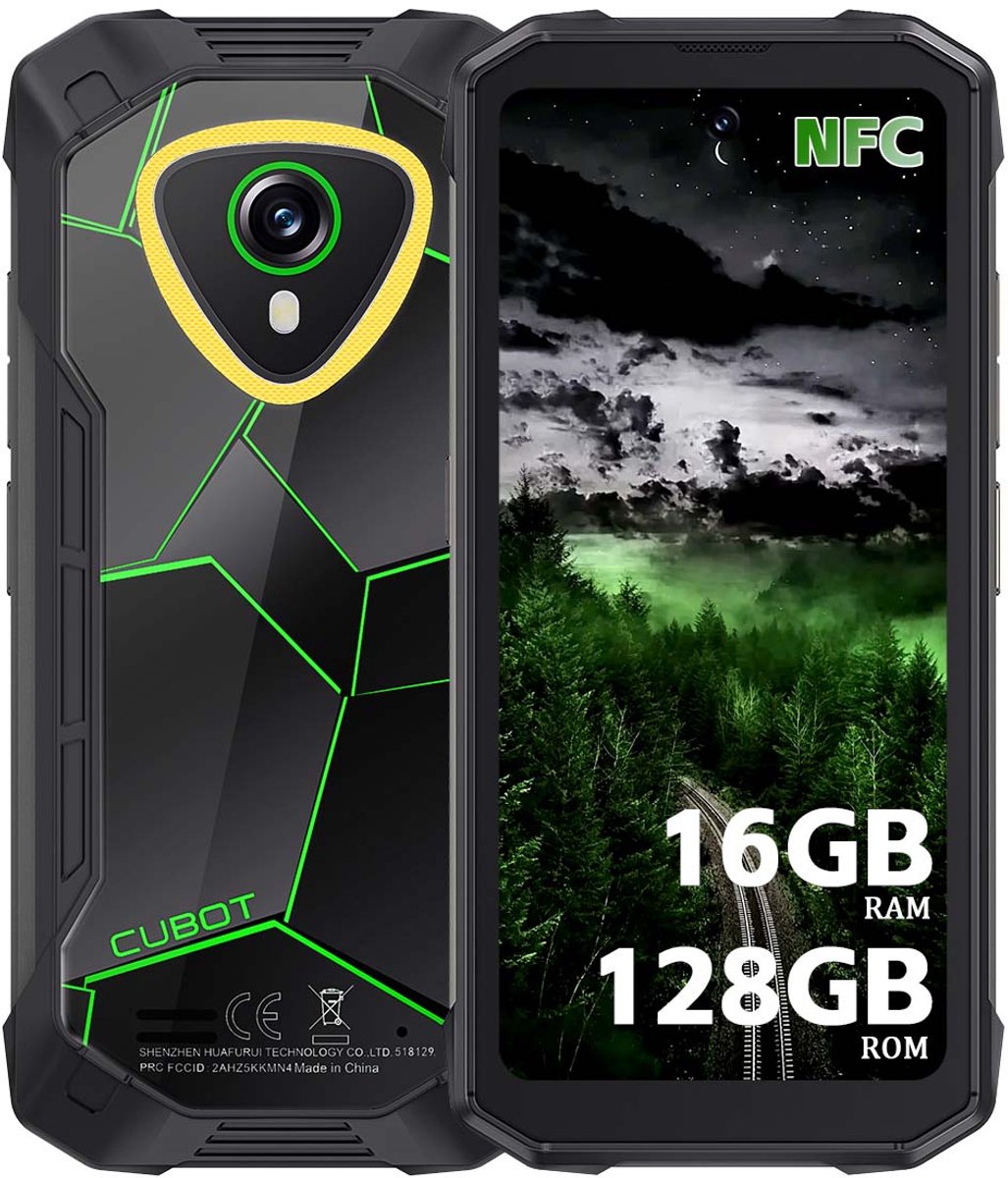 CUBOT Kingkong mini 4 Robuuste Smartphone - 16GB RAM - 128GB ROM - 4700mAh - 4.7 inch - IP68/IP69K - Android 15 - NFC - GPS - Groen