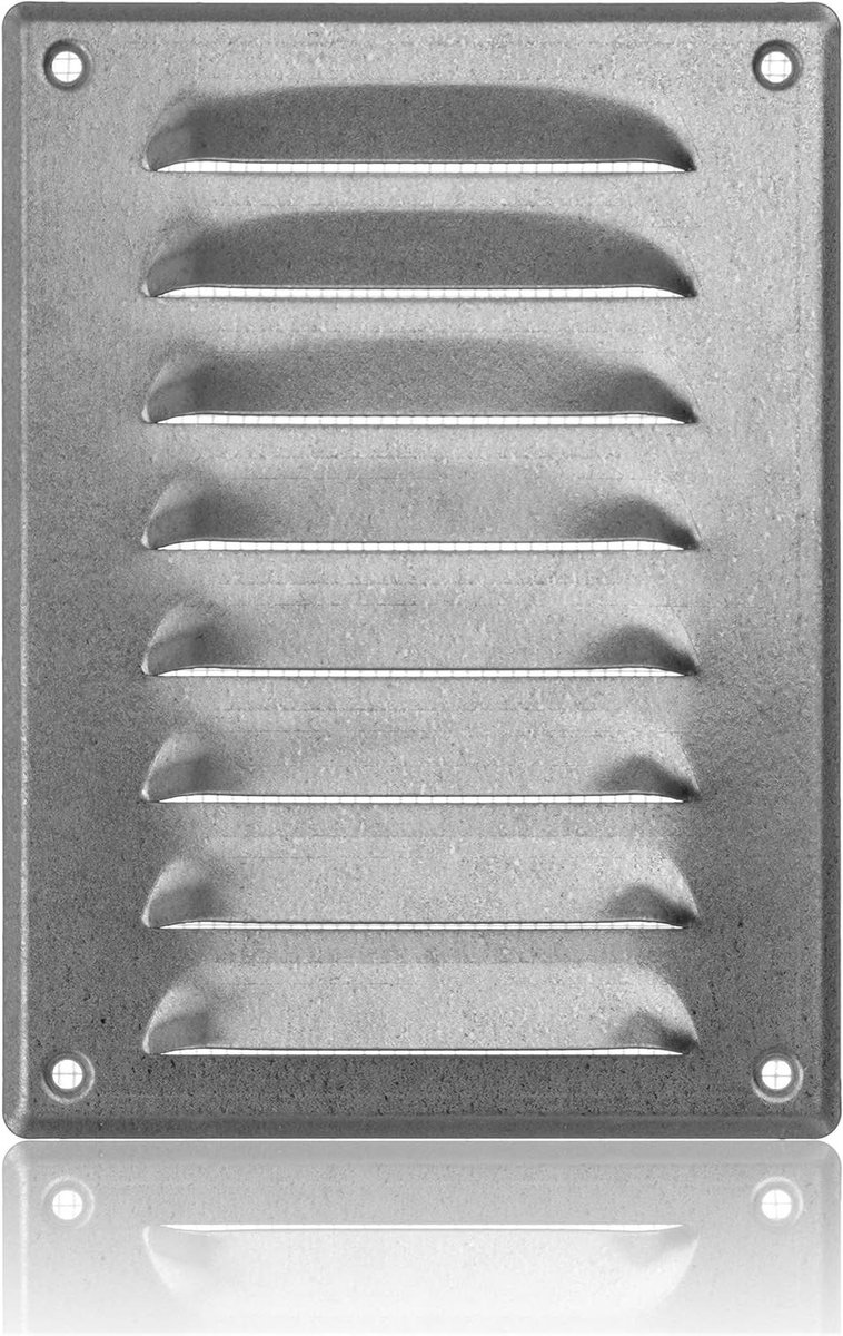 Ventilatierooster Staal - Rooster Muggengaas - Luchtcirculatie Verbeteren - Verzinkt Staal - 140x190mm - Zilverkleurig