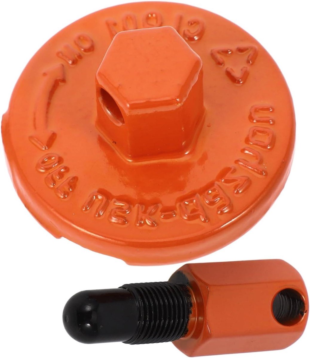 Kettingzaag Gereedschapset - Koppelingsverwijderaar Zuigerstop - Onderhoud Tuinmachines - Universeel Compatibel Ontwerp - 5.75 x 5.75 x 1.85 cm - Oranje