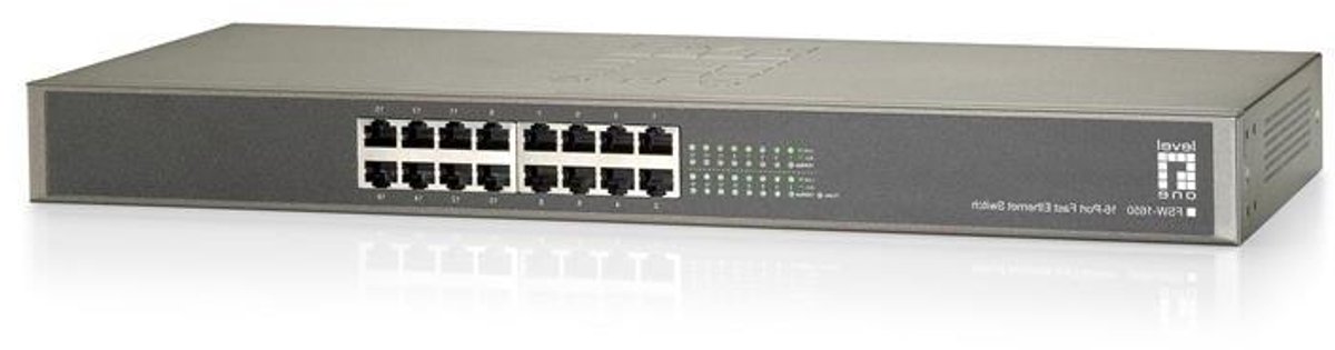 Netwerk Switch - Ethernet Hub - Netwerk Uitbreiding - Plug and Play - 16 Poorten - Zwart