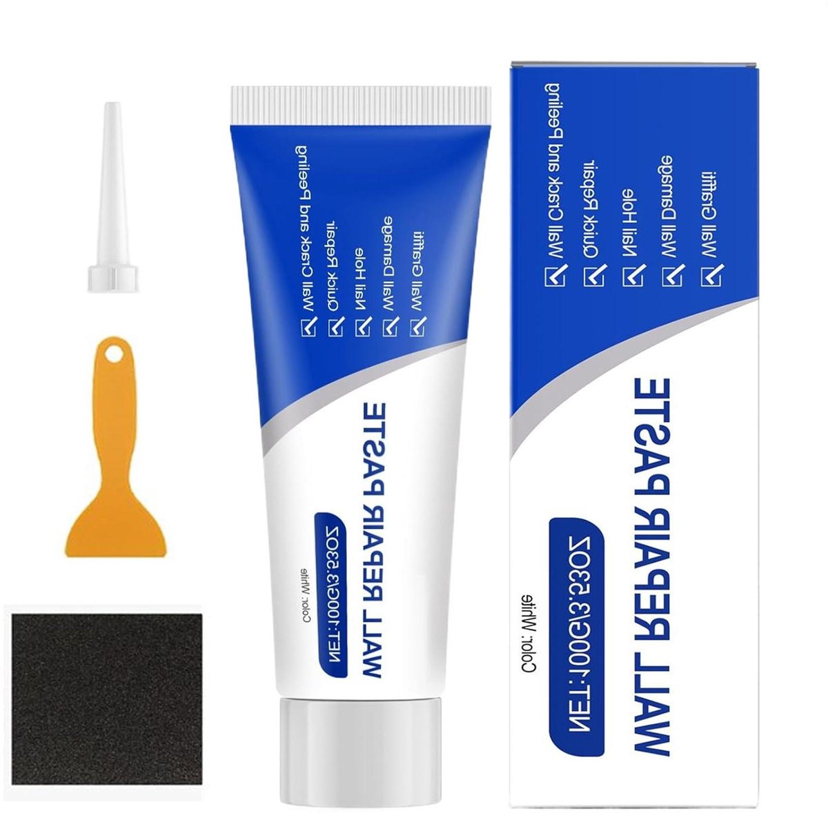 Muur Reparatie Pasta - Vulmiddel Kit - Wand Onderhoud - Sneldrogende Formule - 100g - Meerkleurig