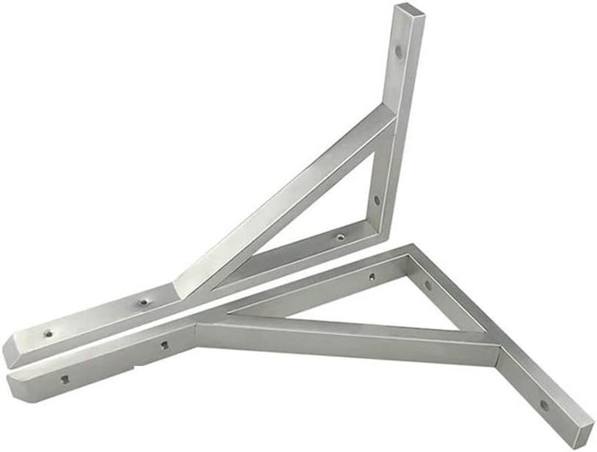 Plankdragers Metaal - Wandsteunen - Opbergen en Decoratie - Robuust Driehoek Ontwerp - 40 cm - Geborsteld