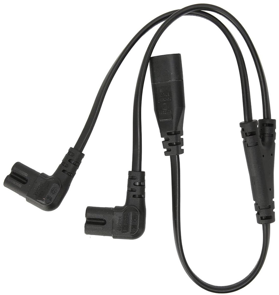 Y Splitter Kabel - Stroomverdeler - Apparaten Voeden - 1 Ingang 2 Uitgangen - 2.5A 250V - Zwart