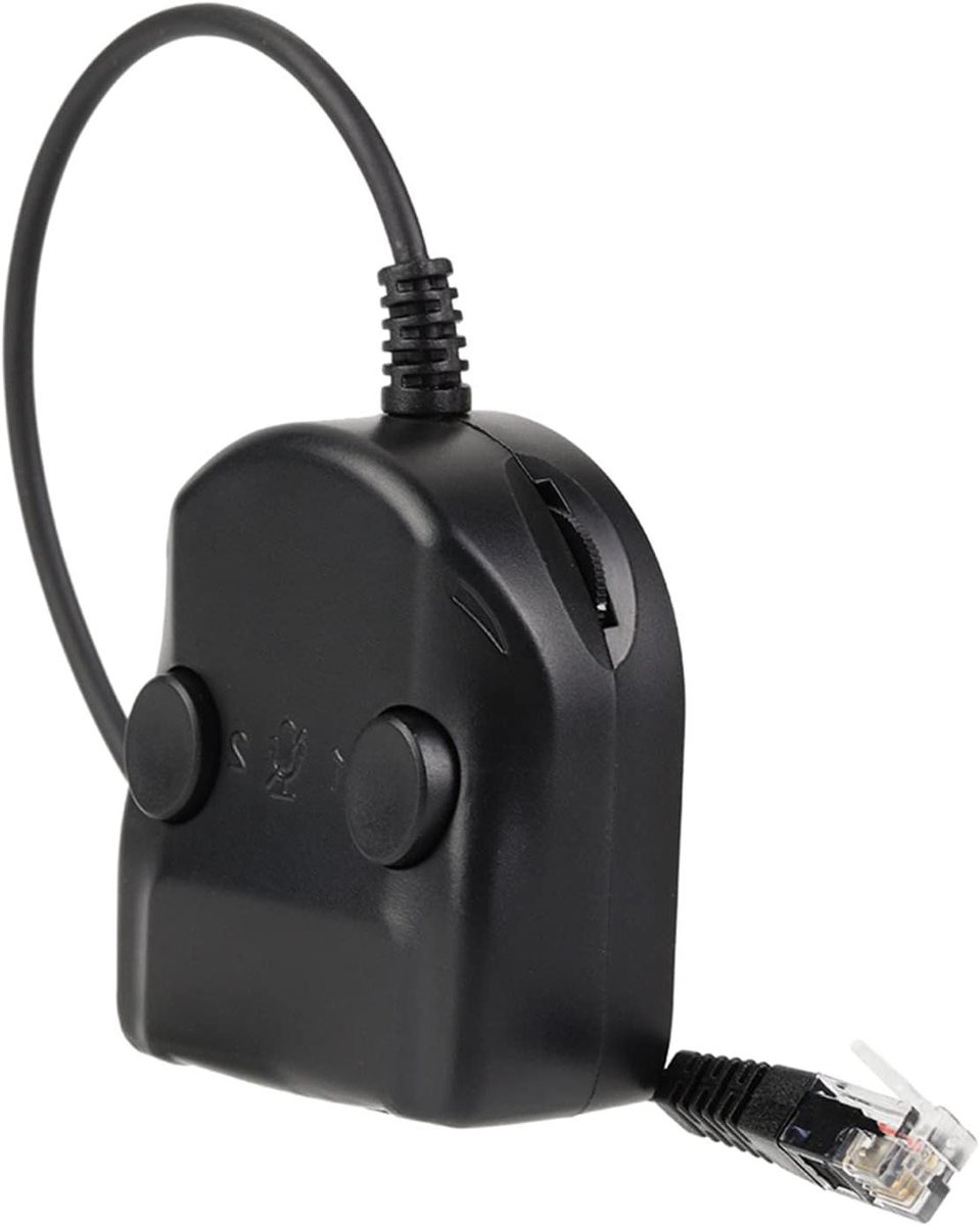 Telefoon Splitter - Headset Adapter - Callcenter Training - Dubbel Volume - 23 cm lijn - Zwart