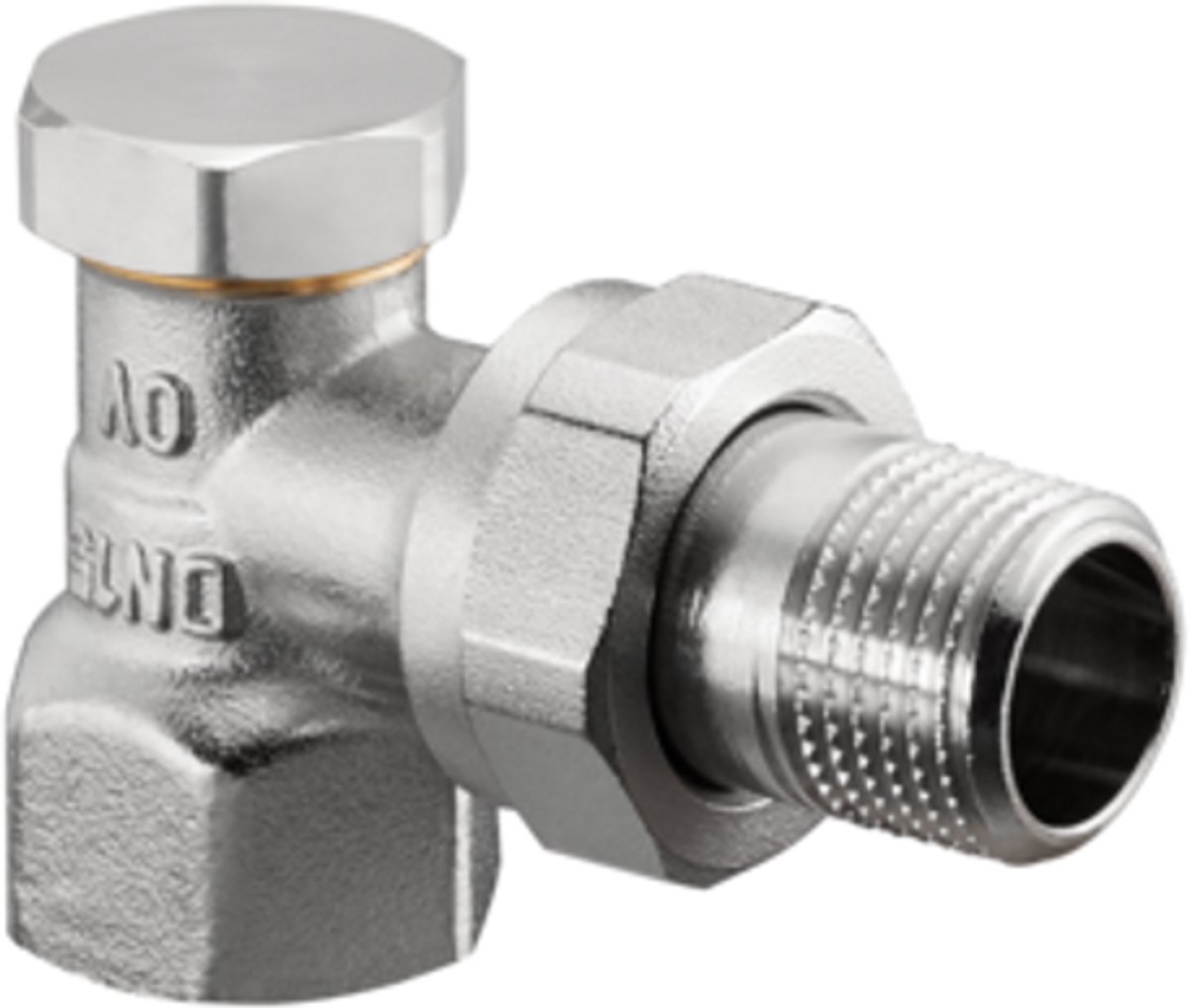 OVENTROP Retourfitting Combi 2 hoek DN 20, R 3/4 x Rp 3/4, PN 10, messing, vernikkeld, 1091063
