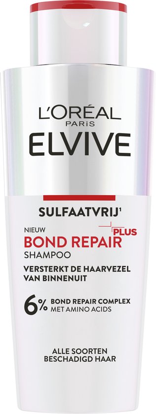L'Oréal Paris Elvive Bond Repair Sulfaatvrije Shampoo - Beschadigd Haar - 98% minder haarbreuk - 200ml