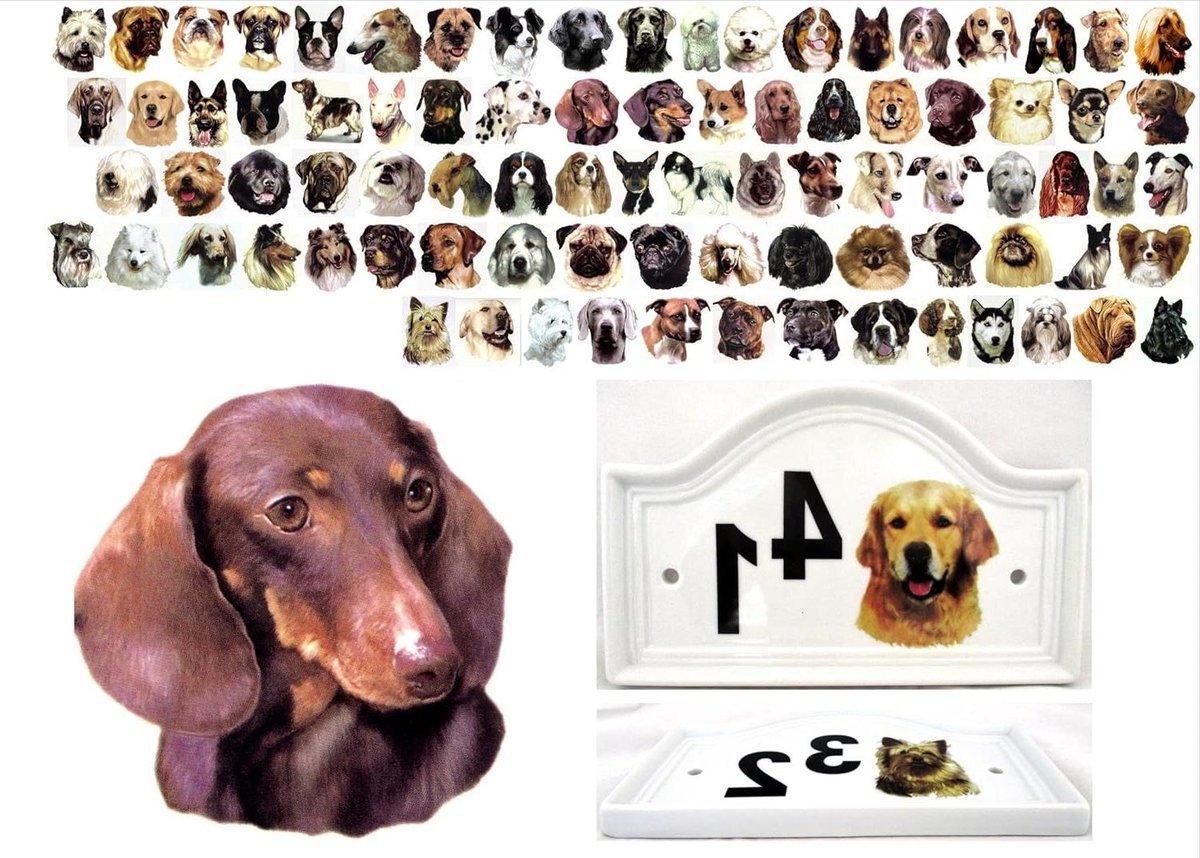 Huisnummer Plaquette - Keramisch Bord - Huis Identificatie - Hand Versierd - 218 cm - Wit