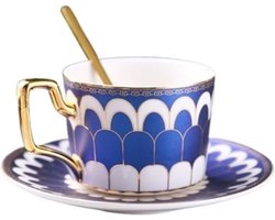 Kop En Schotel - Koffieservies - Thee Moment - Elegante Setting - Set Van 1 - Kleur3